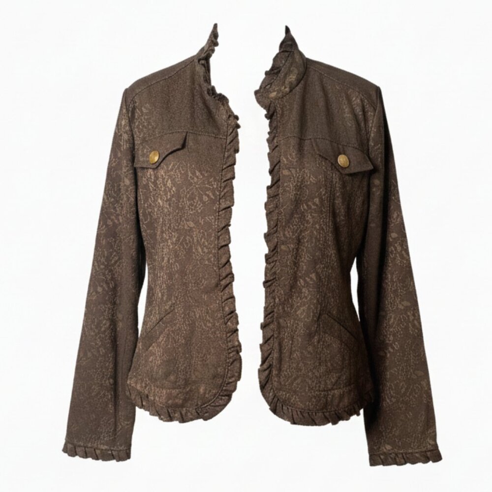 Brown Rose Patterned Jacket